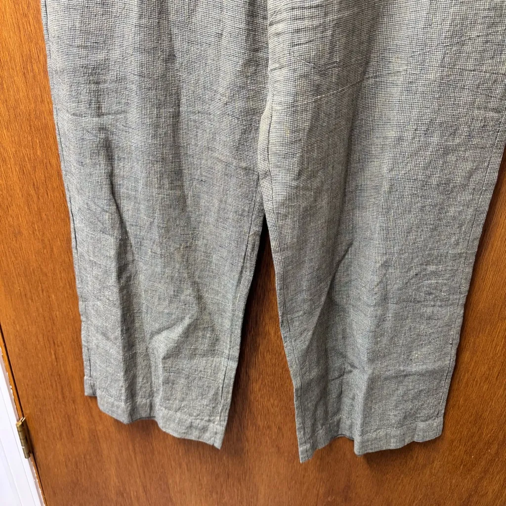 Poetry High-Twist Linen Straight Leg Trousers Pants Grey Khaki US 12 $188 - Image 8