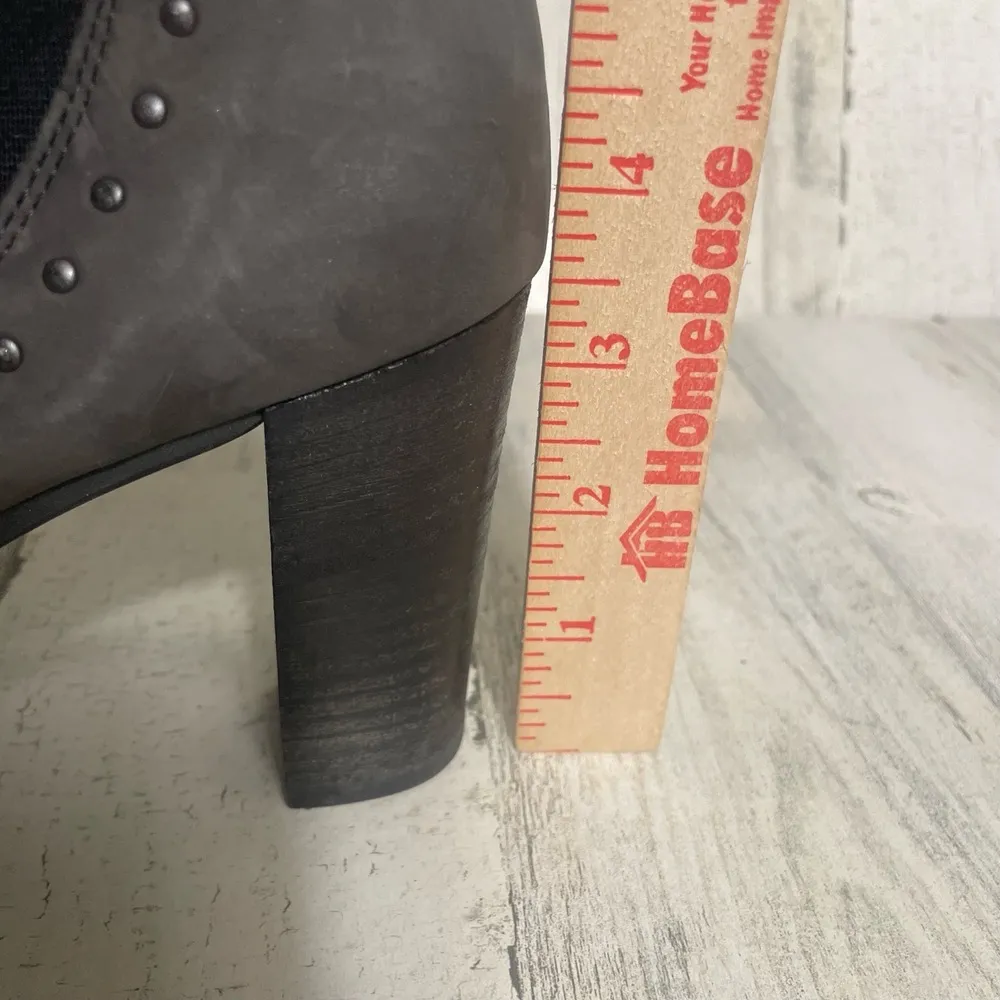 Paul Green Grey Nubuck Leather Chelsea Ankle Boots Studded size US 8 ‎ UK 5.5 - Image 6