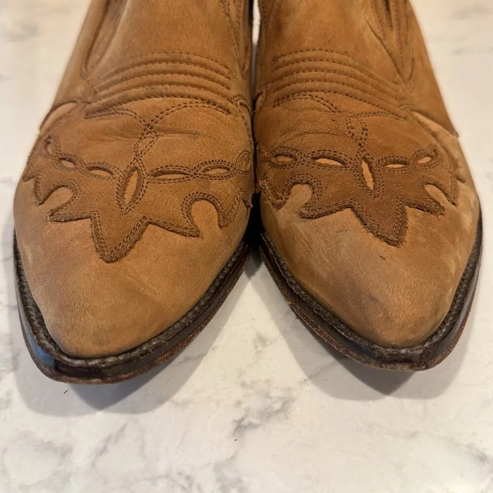 Vintage GUESS Georges Marciano LEATHER BROWN WESTERN Mule Bootie statement rodeo - Image 8