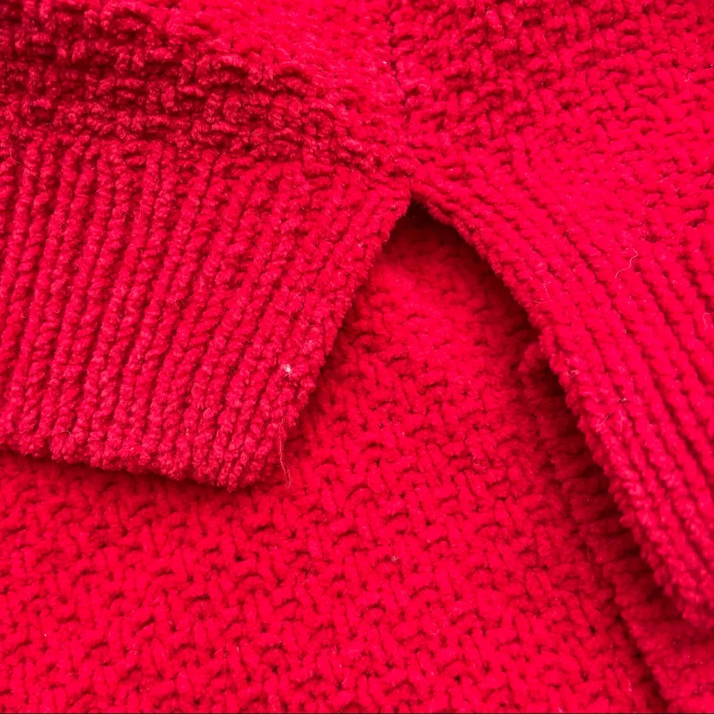 J Jill Women’s Sweater Red Chenille Pull Over Crew Neck Small Petite SP Size undefined - Image 8