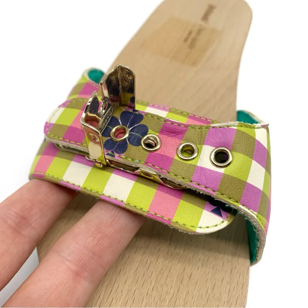 DR. SCHOLL'S x KATE SPADE New York Bella Plaid Slide Sandal Pink Green White 7 - Image 7