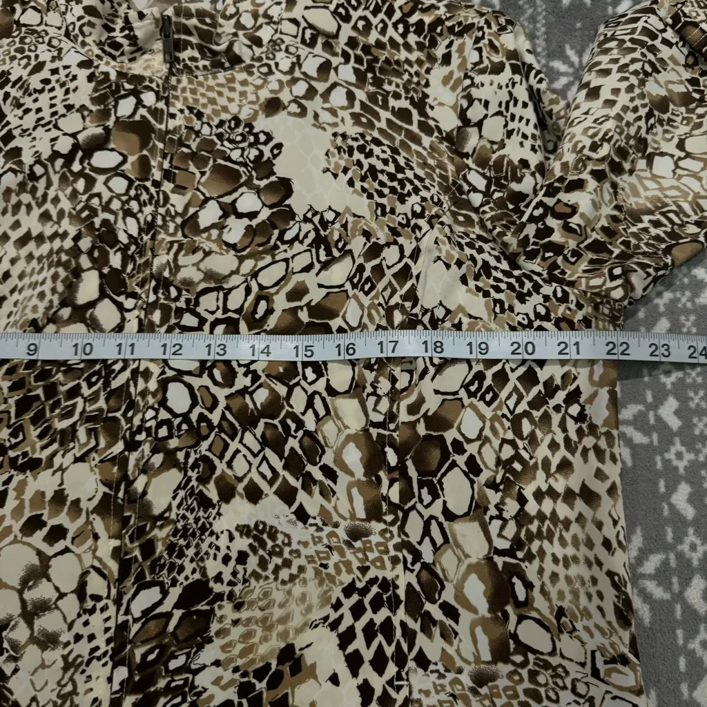 NEW Chico's Additions Printed Full Zip Jacket‎ w/ Pockets Size Large Chico's 2 - Image 9