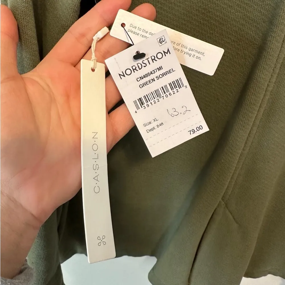 Caslon "NWT" Relaxed French Terry Blazer Green Sorrel Size XL - Image 11