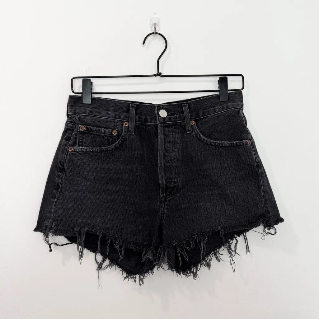 Agolde Parker Vintage Cut Off Short Crash Black size 24 - Image 2