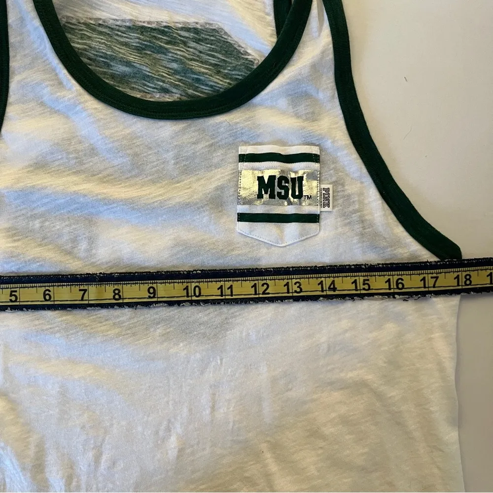 MSU Michigan State Spartans White and Green Tank Top with Leggings Set - Image 8