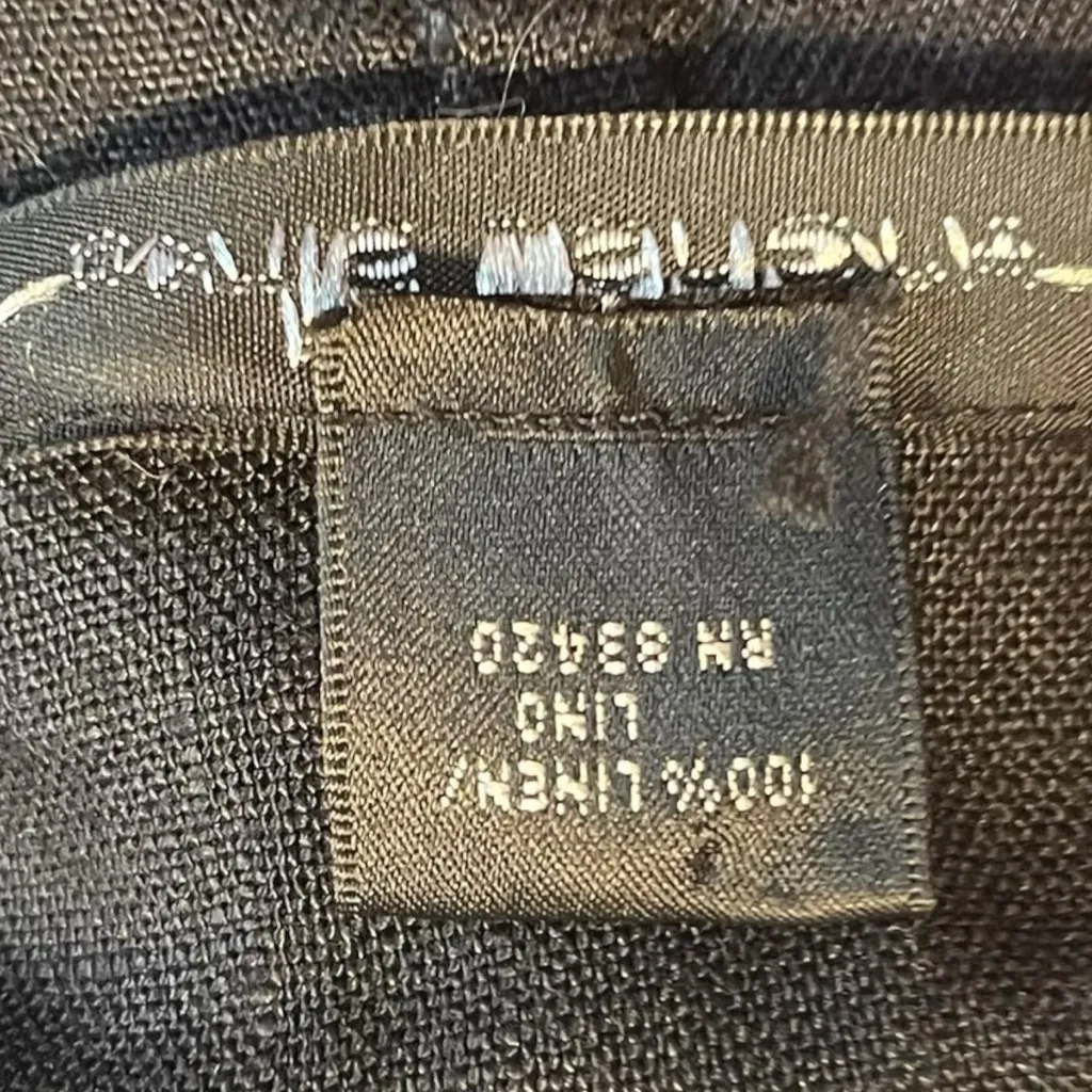 August Silk Women's 6 Black Blazer with White Stitching 100% Linen Summer - Image 9