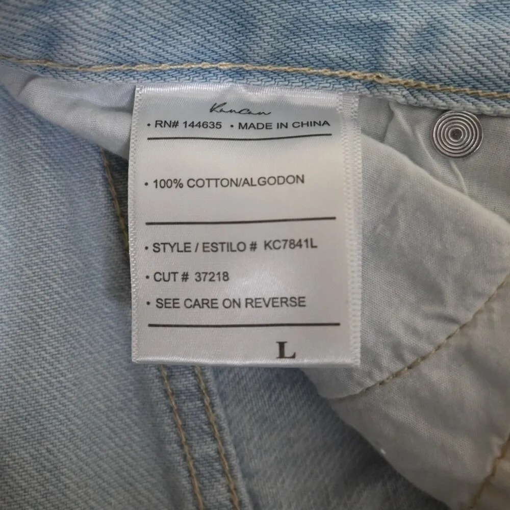 KanCan Womens L Ava High Rise 90's Boyfriend Button Fly Denim Shorts NEW Blue Size L - Image 11