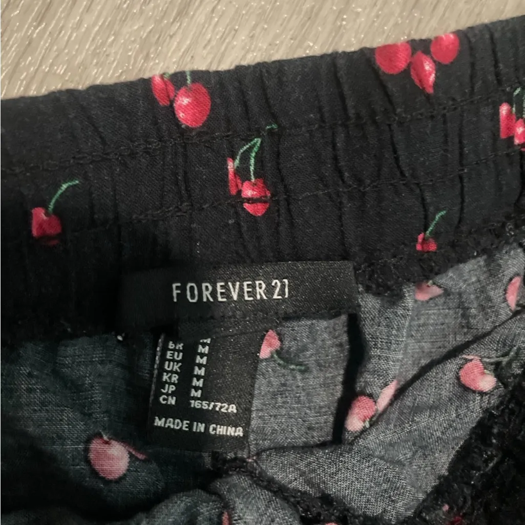 Forever 21 Black Cherry Print Pajama Shorts - Image 2