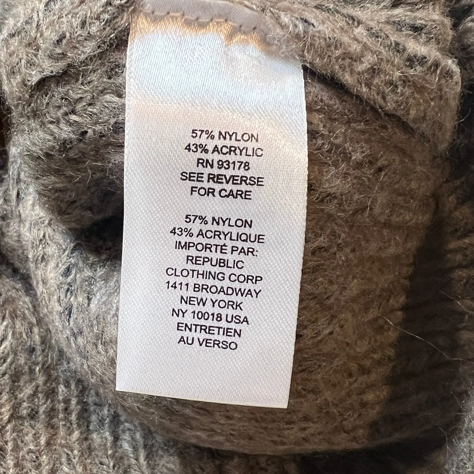 Industry Republic Clothing Women M Taupe Heather Mock Neck Knit Sweater Neutral Size M - Image 6