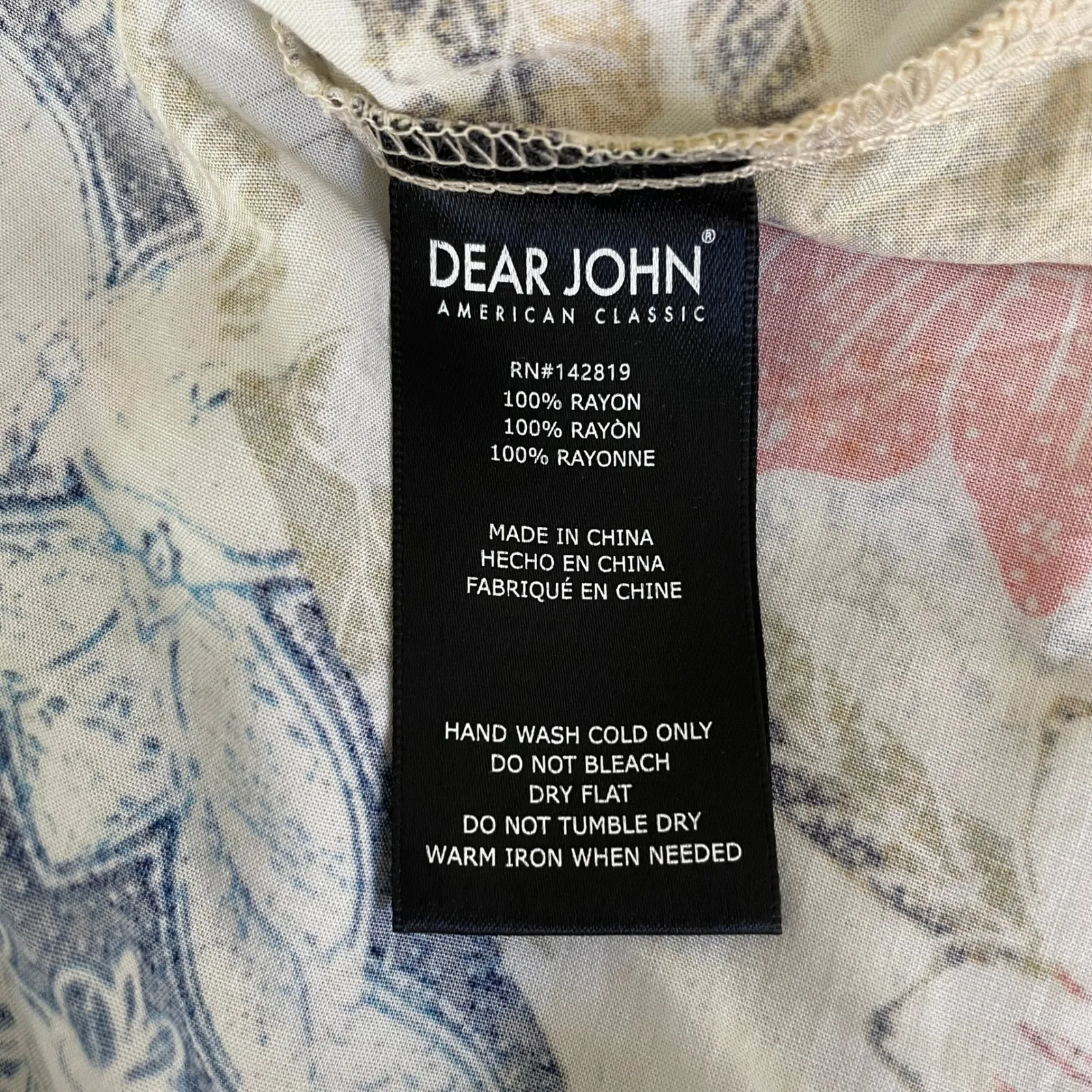 Dear John Pleated Boho Blouse Small Patchwork Off Shoulder Peasant Floral Hippie - Image 8