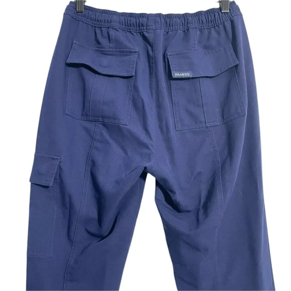 Jaanuu Size Small Scrub Pants Joggers Cargo Uniform Nurse Doctor Healthcare Blue - Image 5