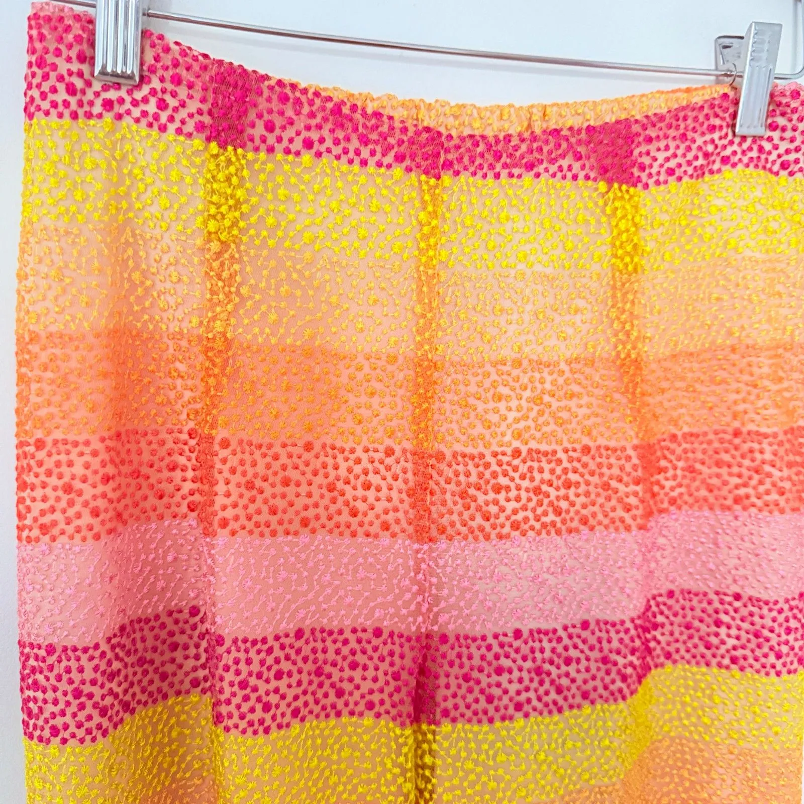 NWT Show Me Your Mumu Striped Flare Leg Pants Fiesta Sunset Lined Hidden Zip - Image 3