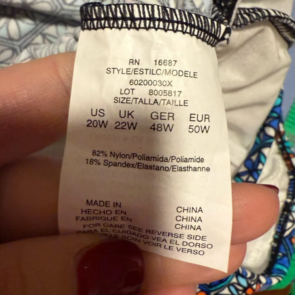 Floral Blue Women's Tankini Size 20W - Image 6