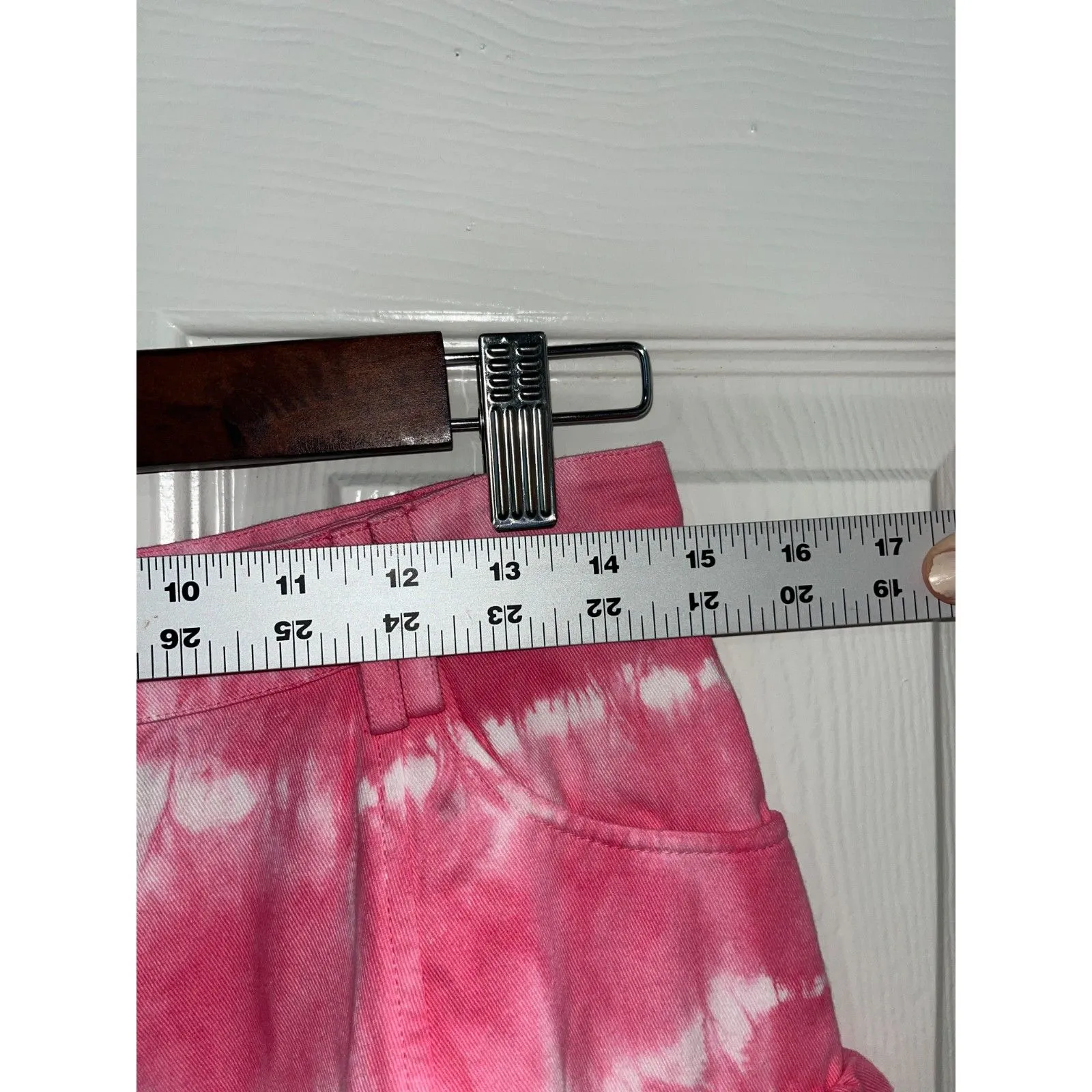 LoveShackFancy Landen Tiered Ruffled Mini Skirt Size 8 Tie Dye Pink Coquette - Image 7