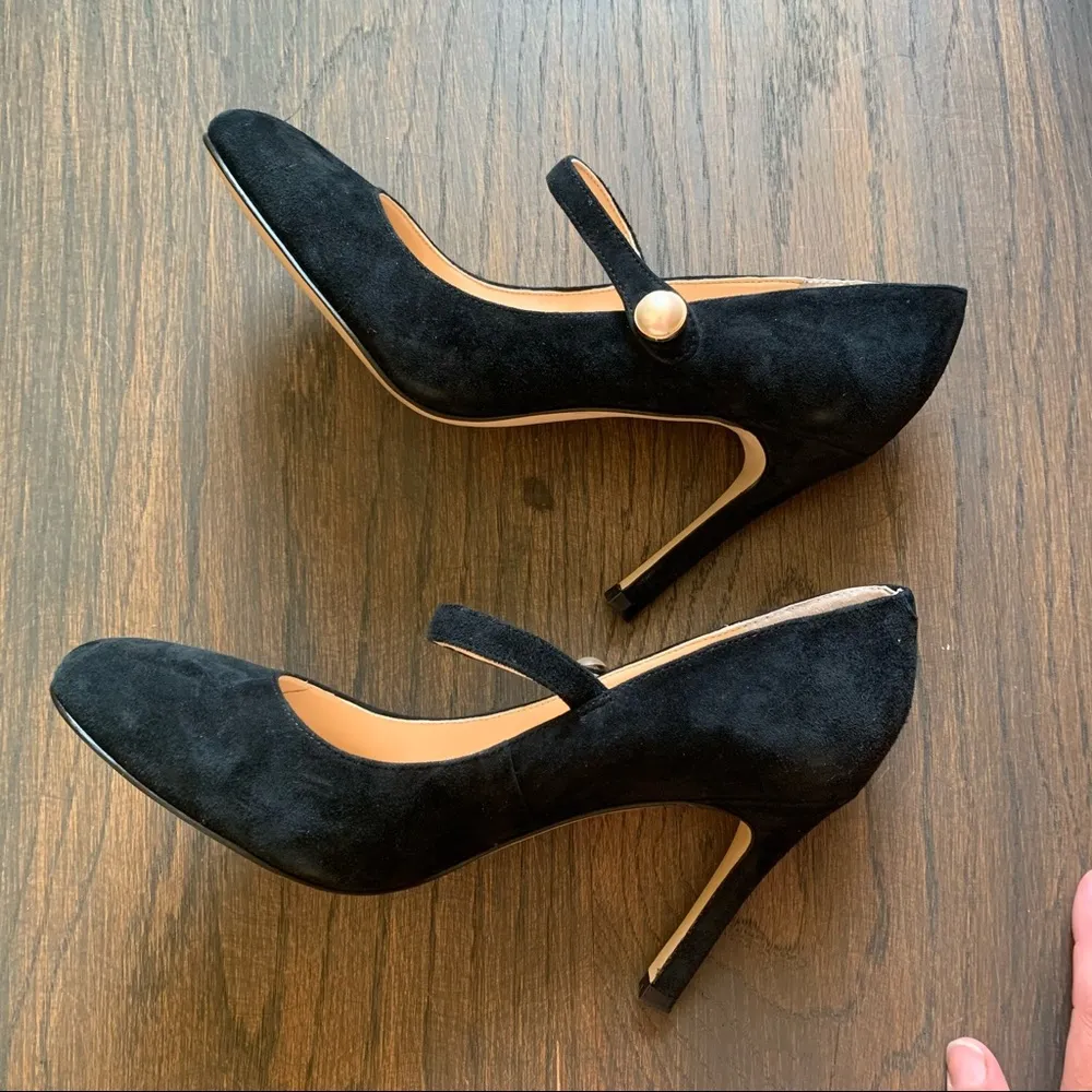 Black suede, pearl heel 7.5 - Image 9