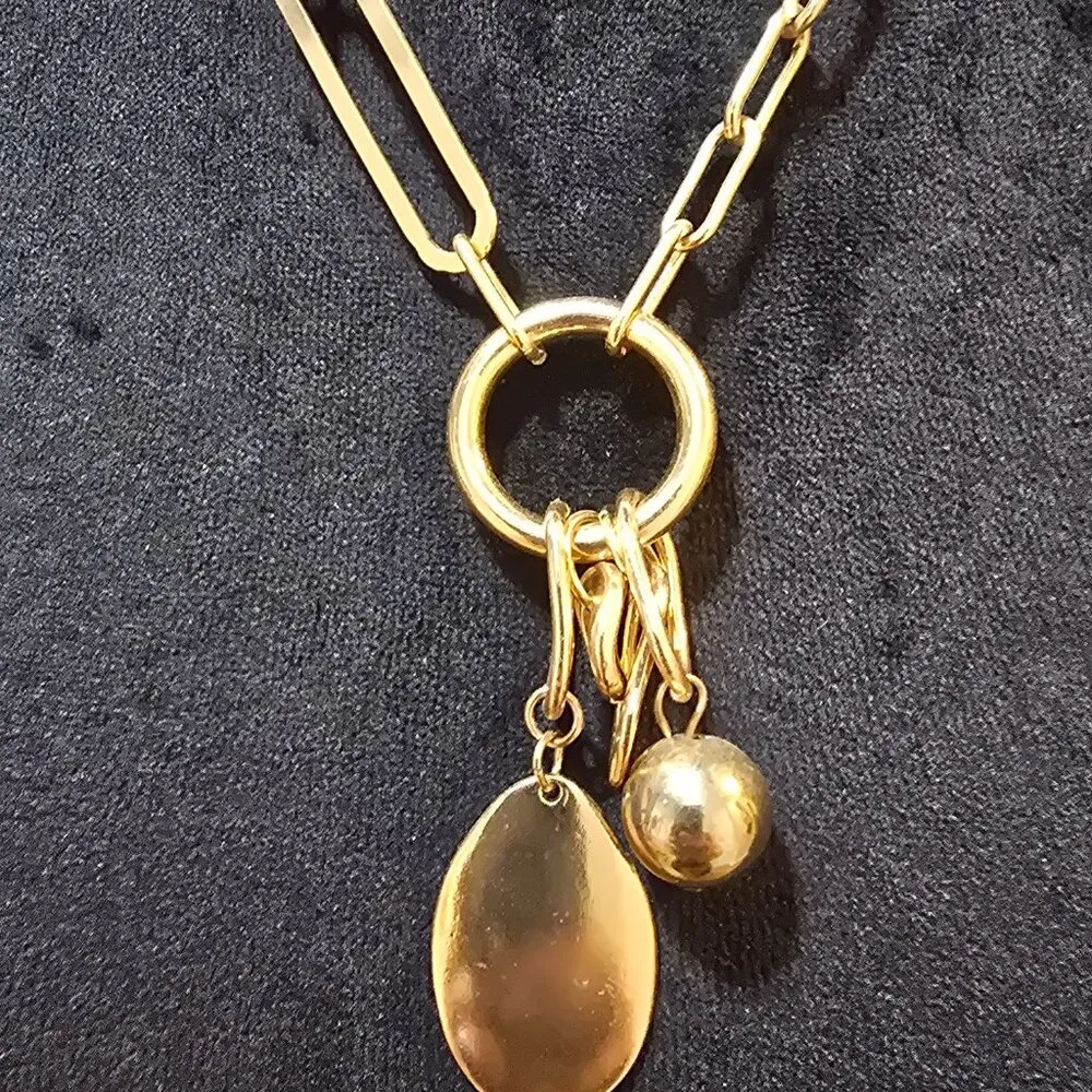 Women's Fashion Stainless Steel Paperclip Chain OT Buckle Choker Necklace Jewelr Gold - Image 3