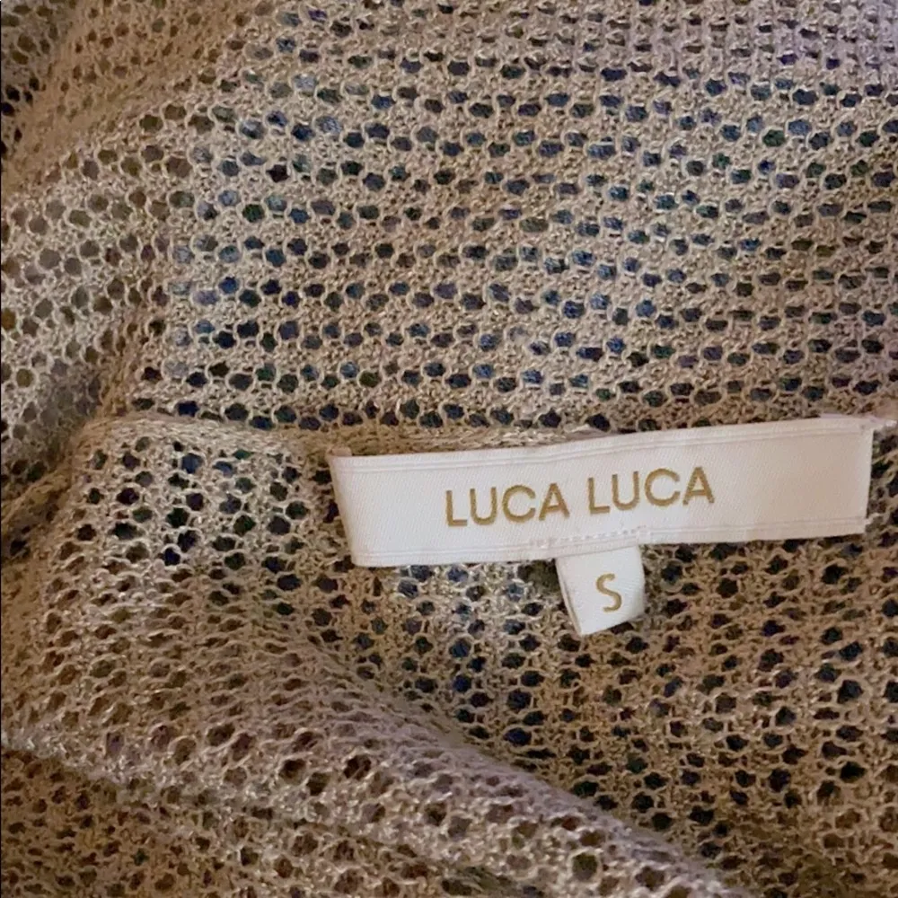 Luca Luca Linen Blend Tan Cardigan Sweater Small Lagenlook‎ Beachy Quiet Luxury - Image 4