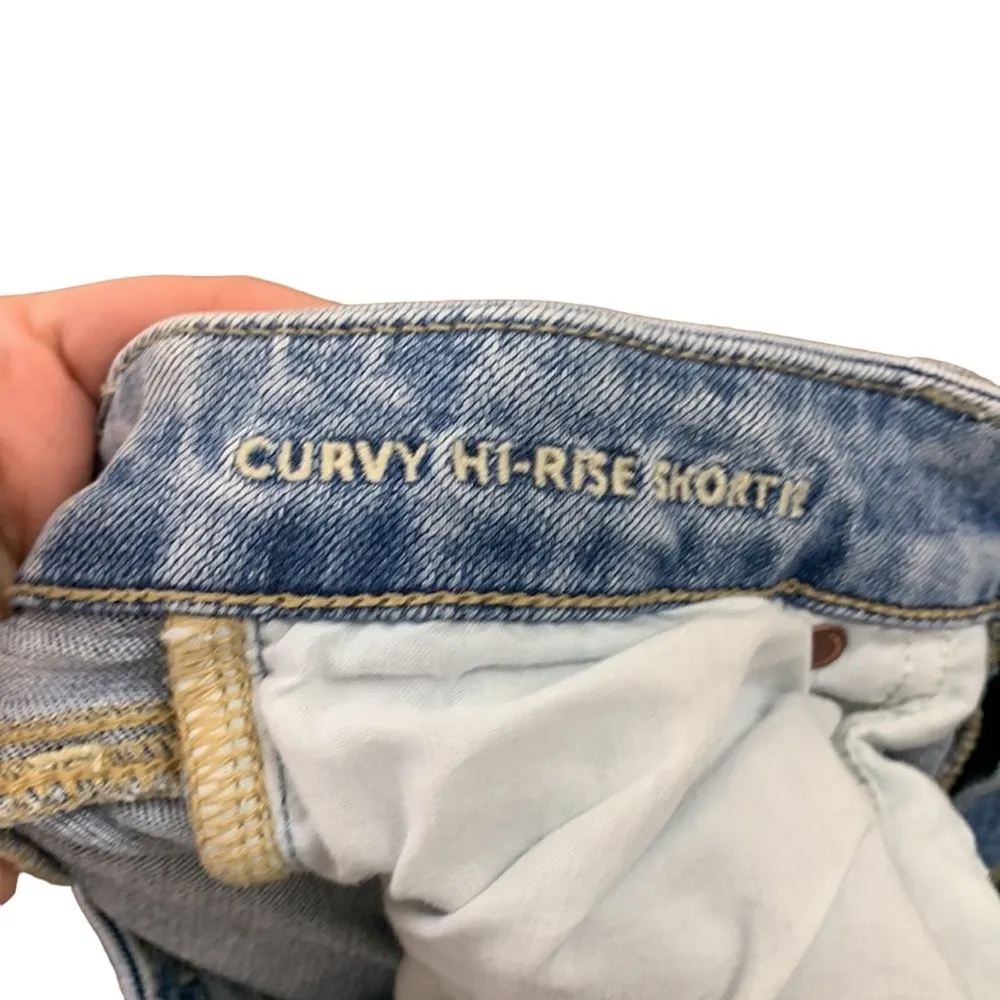 American Eagle Super Stretch Curvy Hi-Rise Shortie Distressed Cutoff Jean Shorts - Image 3