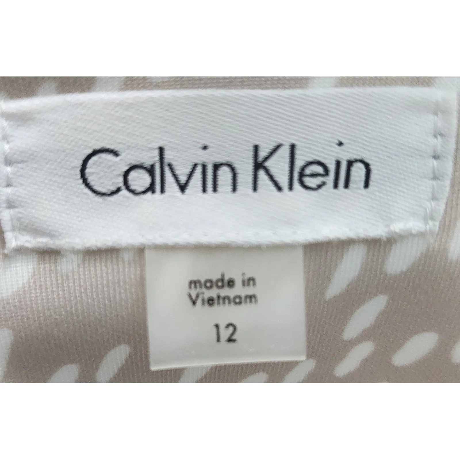 Calvin Klein Sleeveless With Matching Cardigan Set Beige Tan Print XL 12 - Image 6
