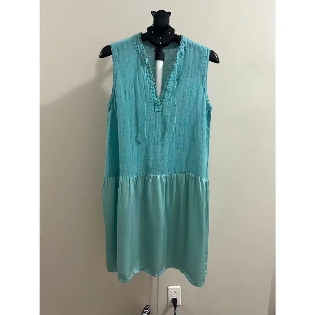 NWOT JOHNNY WAS Collection Blue Sleeveless knee-Length Dress Sz S - Image 3