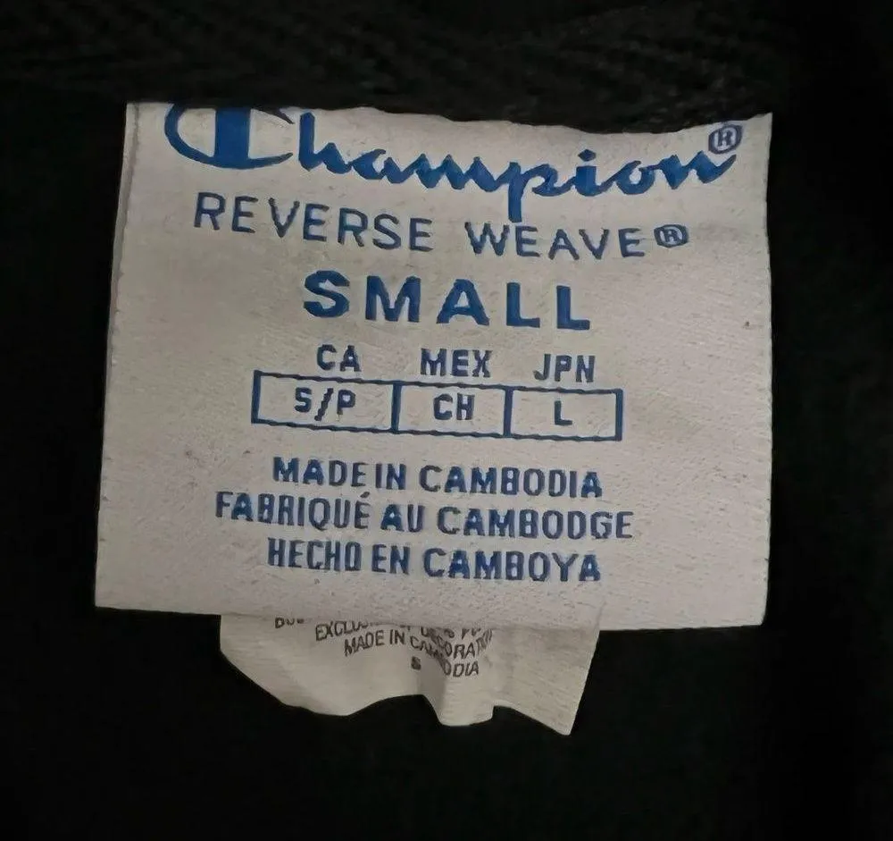 Champion Black Reverse Weave Embroidered Cropped Hoodie Sweatshirt - Image 8