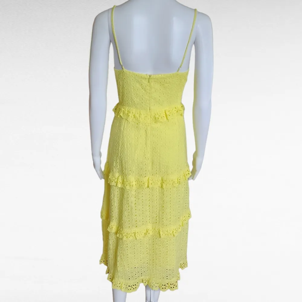 Lush Yellow Eyelet Rnglish Lace Ruffle Cami Dress Size Large - Image 5