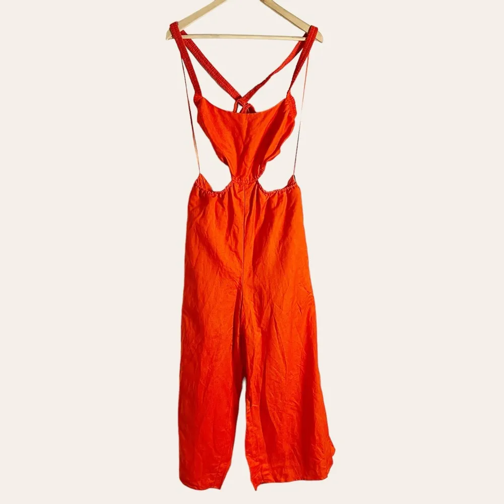 ASTR The Label Marise Cutout Wide Leg Jumpsuit in Chili Red Size M - Image 2