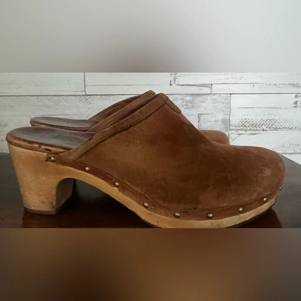UGG Abbie Studded Suede Platform Clogs in size 9 - Image 2