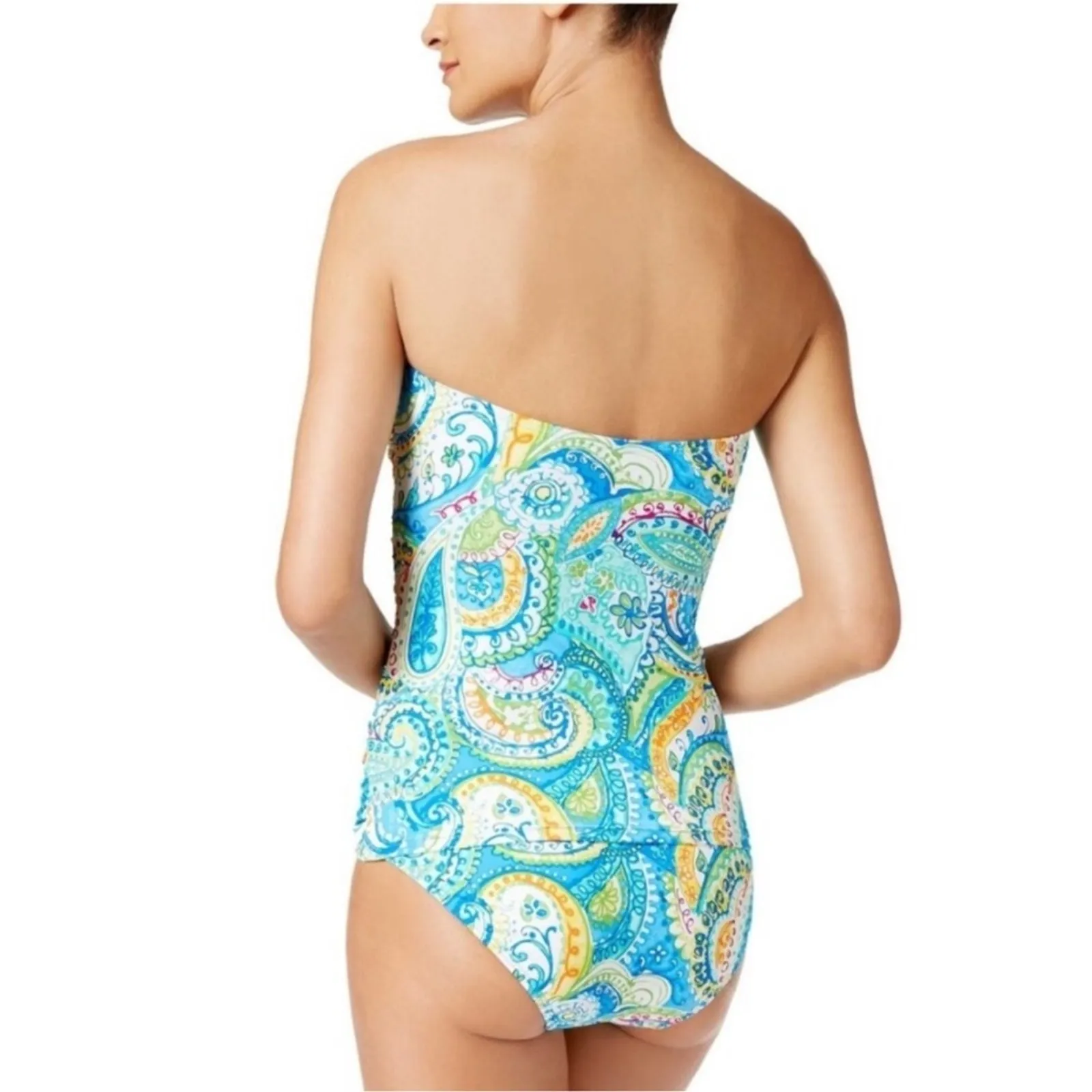 Lauren Ralph Lauren carnivale paisley tankini bikini swim suit sz M / 6 - Image 3