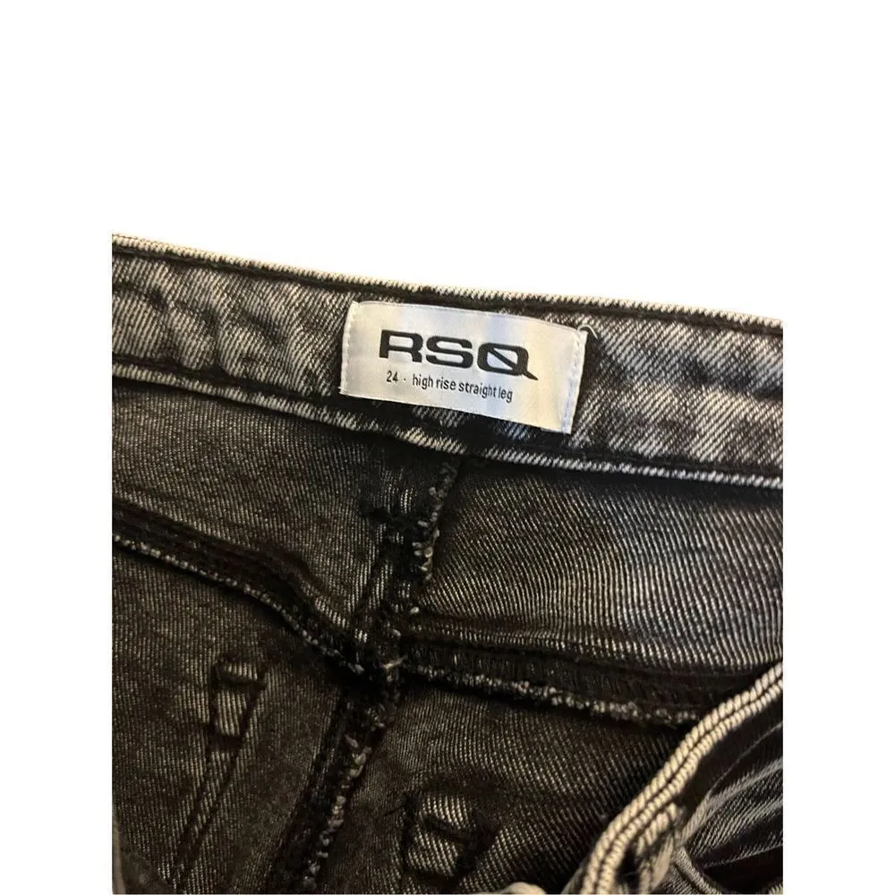 RSQ High Rise‎ Straight Leg Acid Wash jeans Size 24 - Image 6