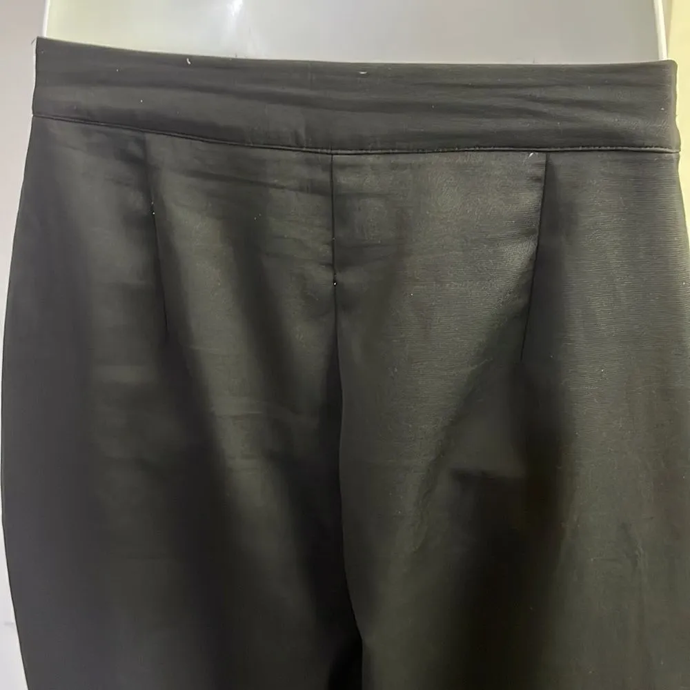 Pretty Little Thing Black Silky Side Zip Pants- Size 6 - Image 11