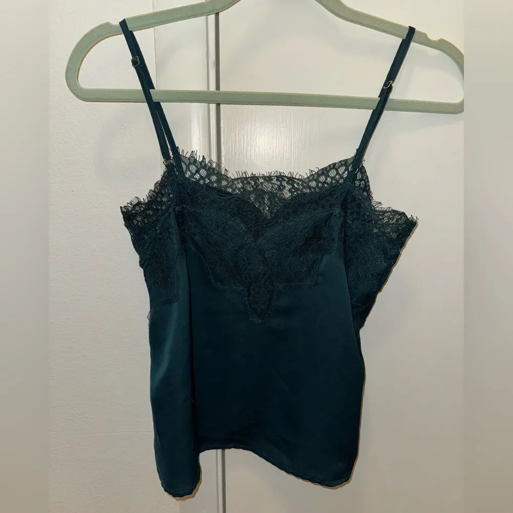 Lulu’s Maddox Dark Teal Green Satin Lace Cami - Image 5
