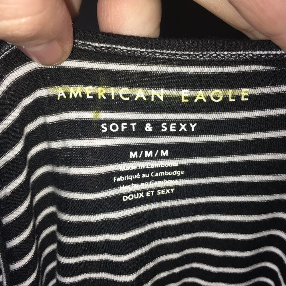 American Eagle embroidered stripe Soft & Sexy top - Image 4