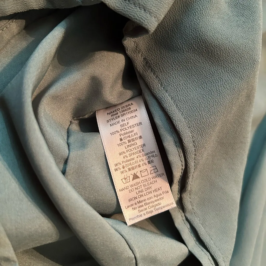 Naked Zebra  blue/green one shoulder romper size‎ small - Image 2