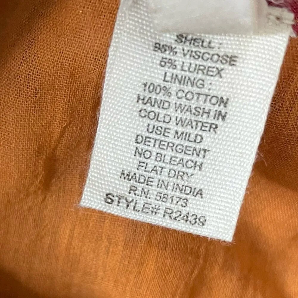 Anthropologie RAGA Metallic Thread Bell Sleeve Crop Blouse Women’s Sz XS - Image 5