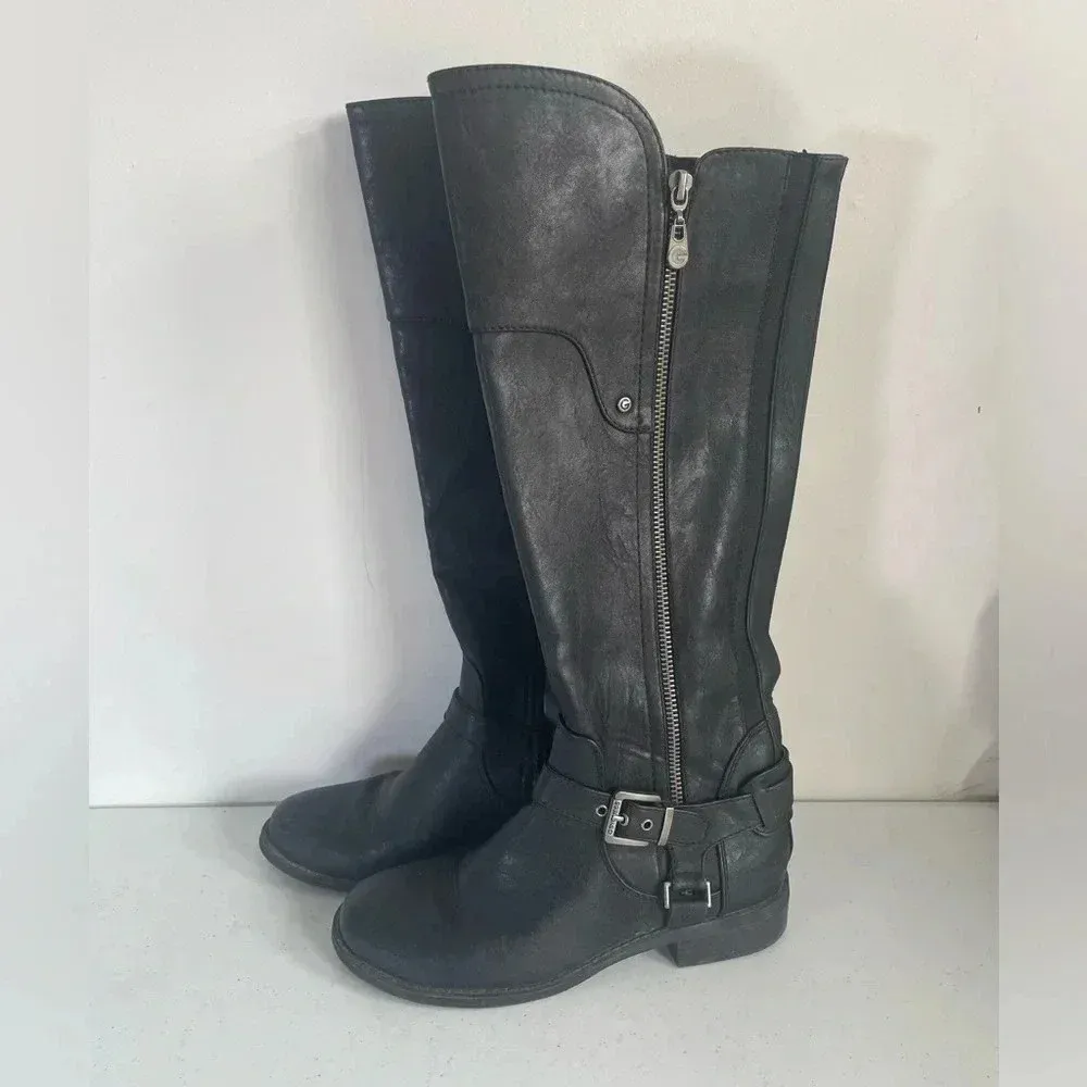 G by Guess Harson Knee High‎ Black Zipper Boot Sz 6.5M EUC! - Image 2
