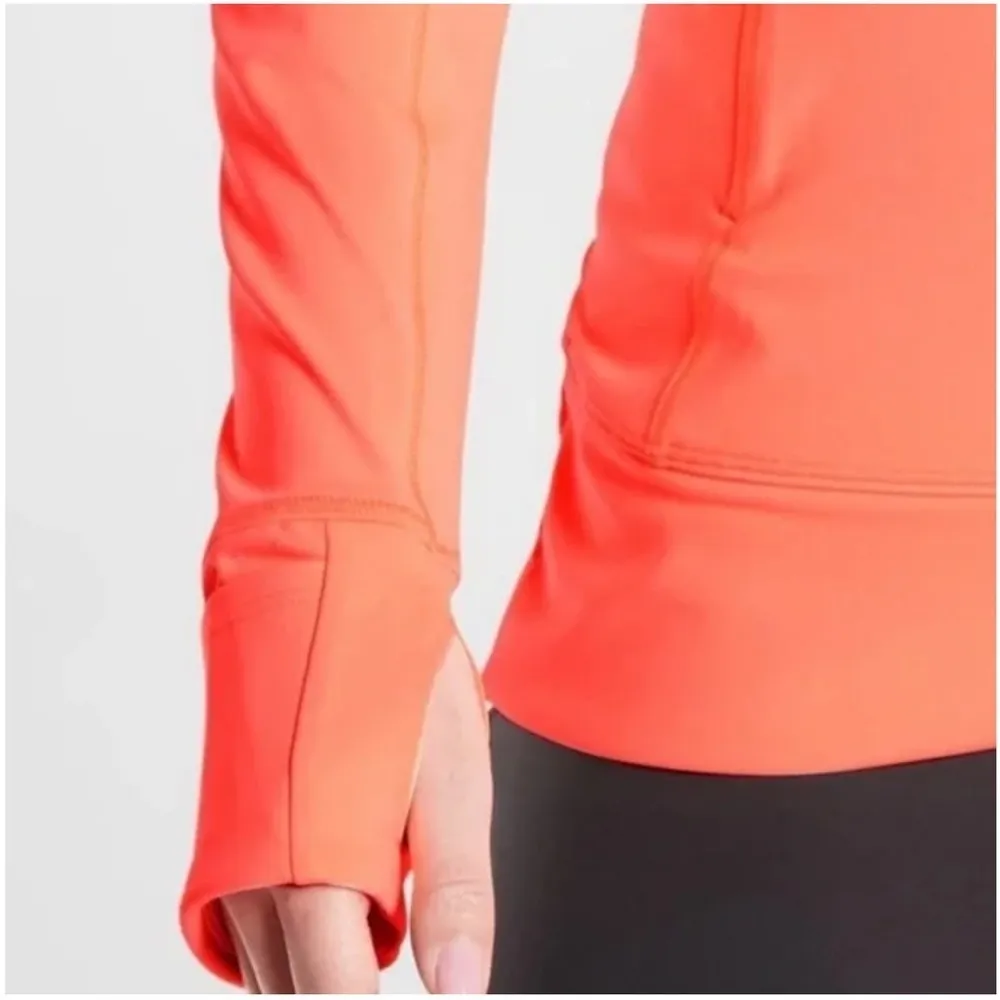Athleta Whittier Peak Half Zip Pullover neon coral volt size XL - Image 4