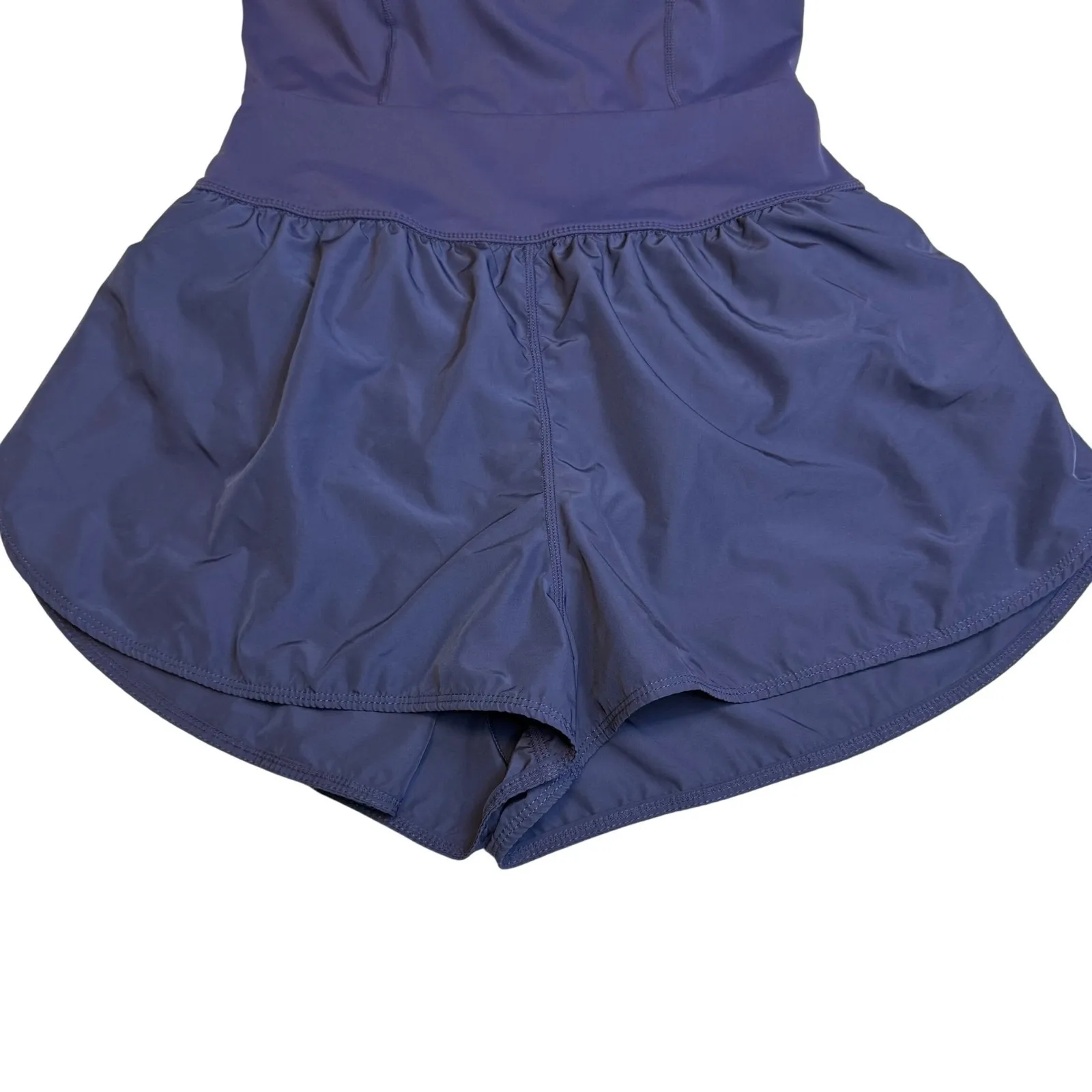 Shein Womens Athleisure Romper Skort Blue Criss Cross Back Athletic Zip Size M - Image 15