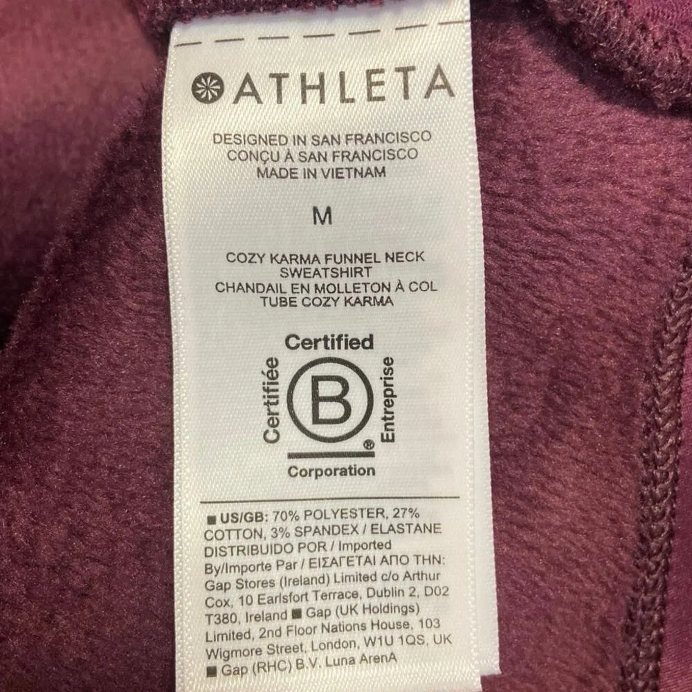 Athleta  Purple Karma Turtleneck Long Sleeve Oversize Pullover Sweatshirt Top M - Image 7