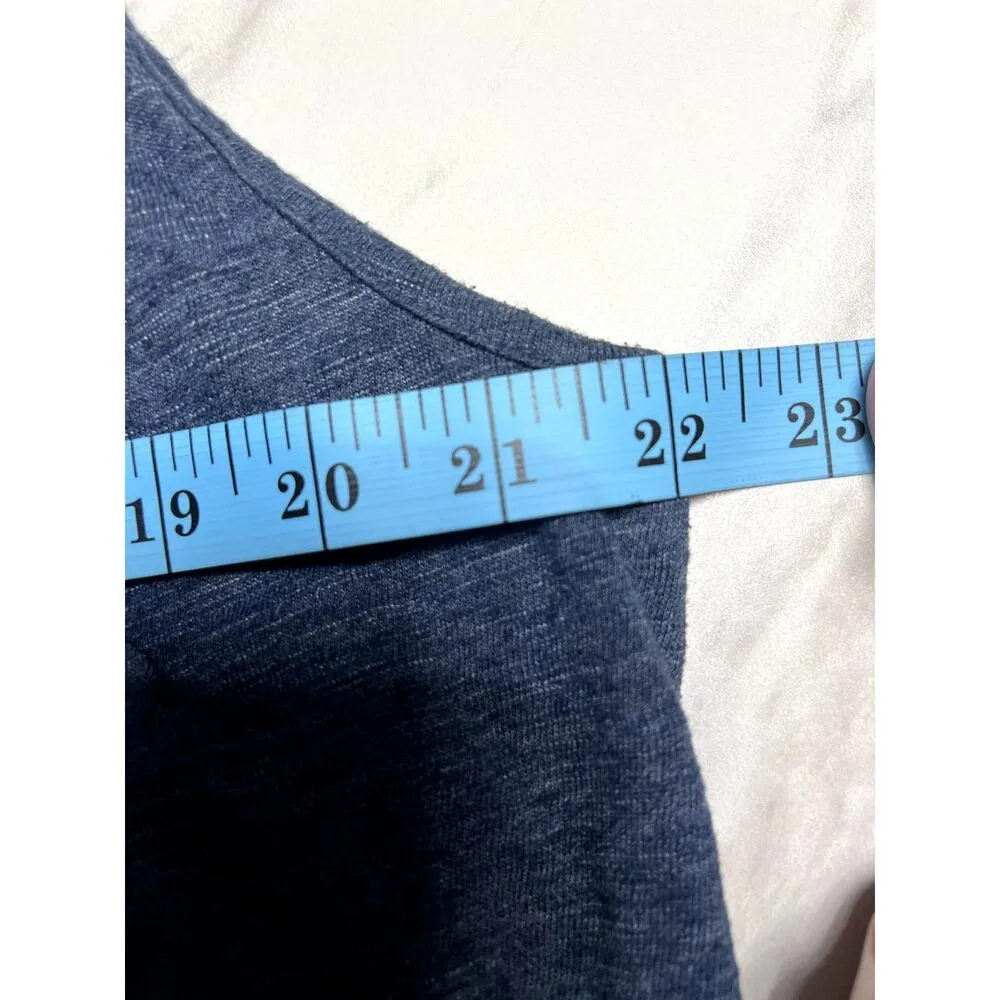 CJ Banks 1X Tassles Tank Top Boho Blue Pleated Tie Up V-Neck Plus Size Comfort - Image 8