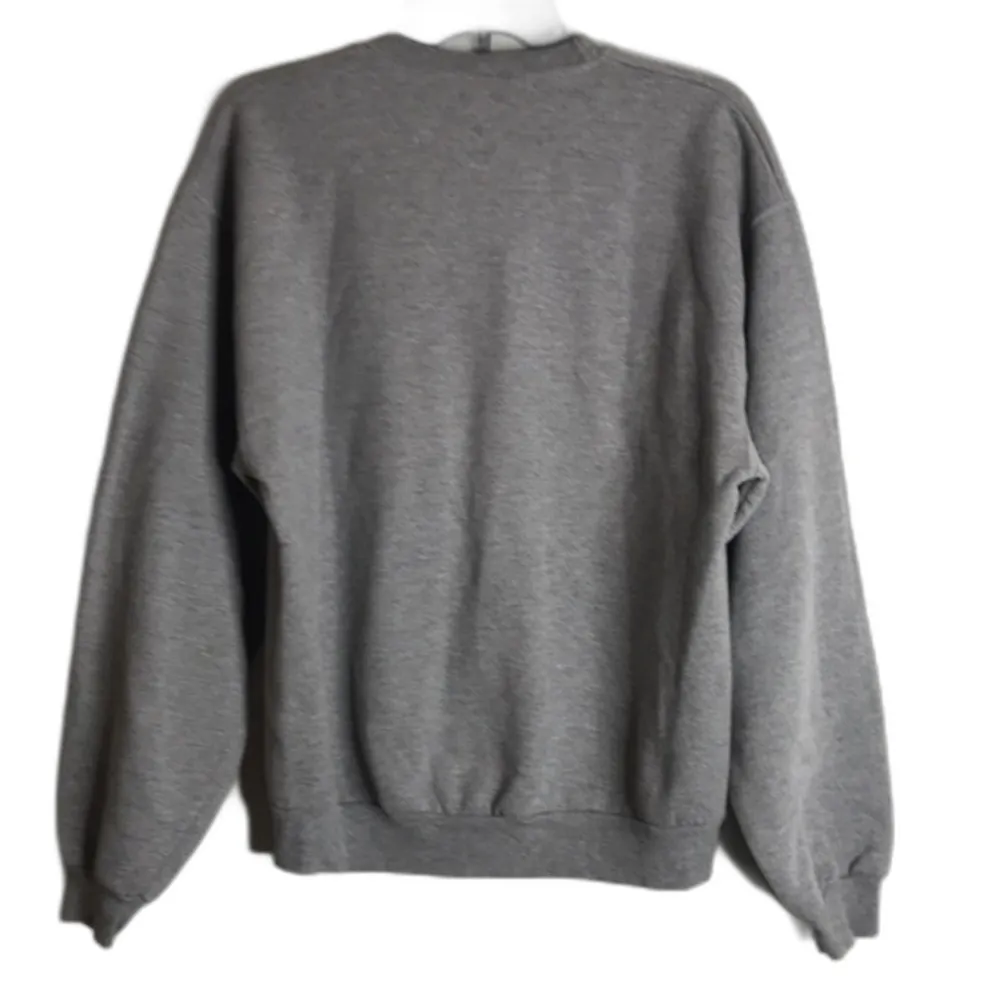 Pink stuff gray pullover with breast cancer awareness pink bow logo size medium - Image 9