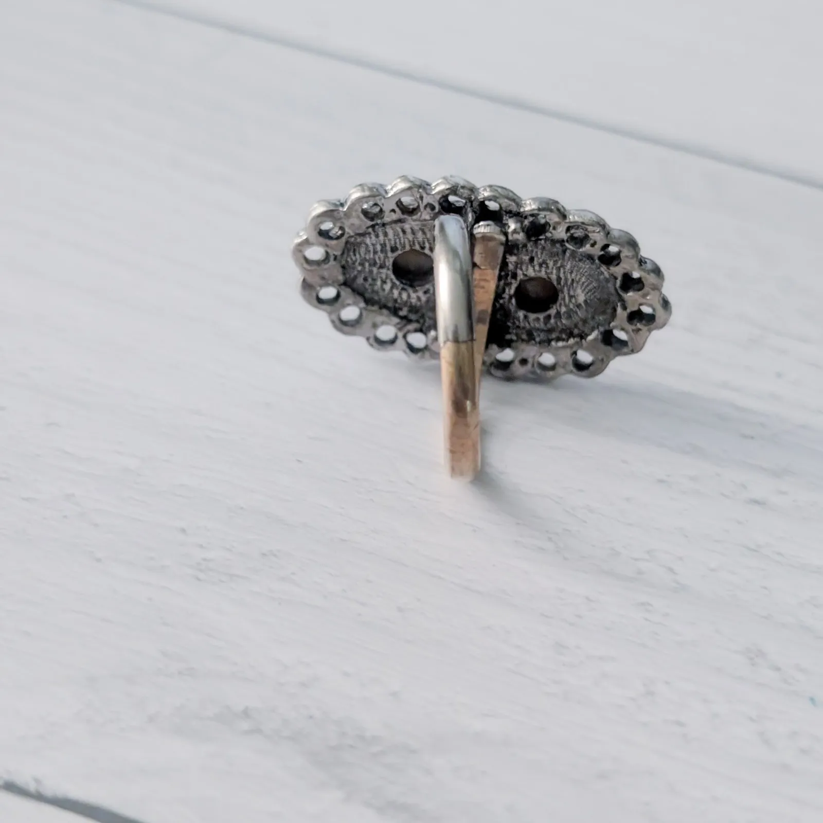 Vintage Ring Abalone Inlay Ring Statement Ring - Image 7