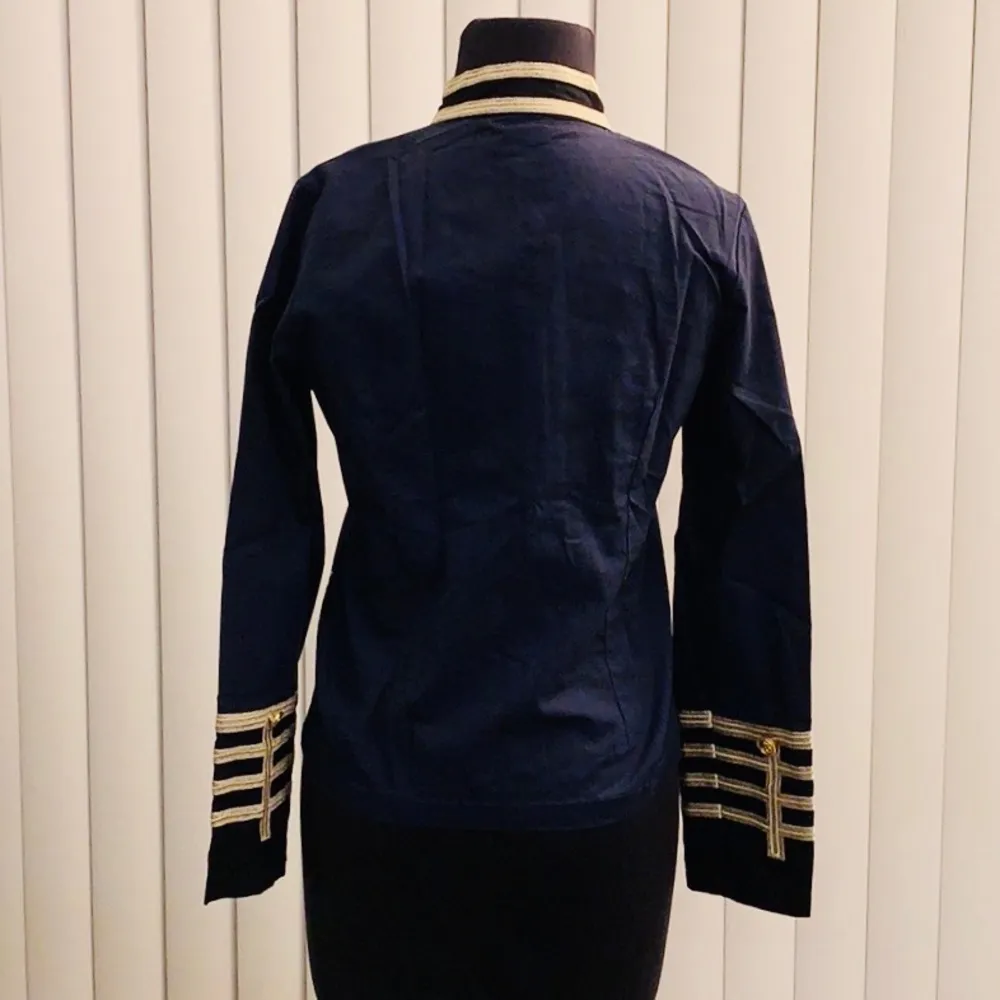 Navy, black & gold military style jacket. Blue Size M - Image 3
