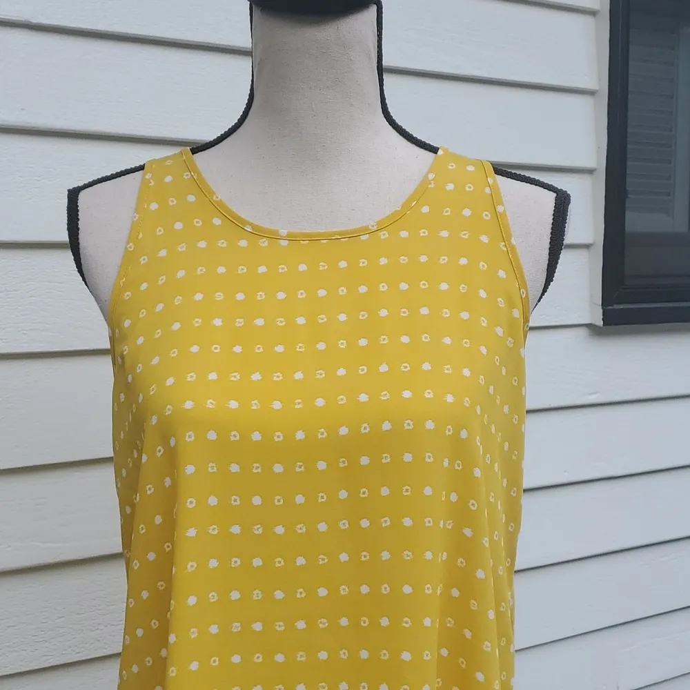Loft Petite Polka Dot Mixed Media Sleeveless Top - Image 2