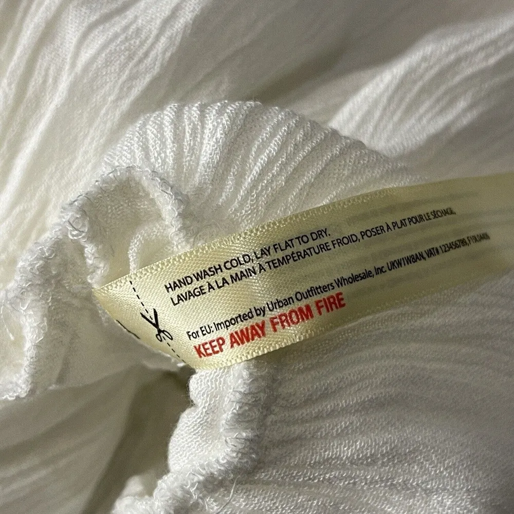 Free People Intimately Medium Adella Cami Top White Ruffled Crochet Lace Smocked - Image 12