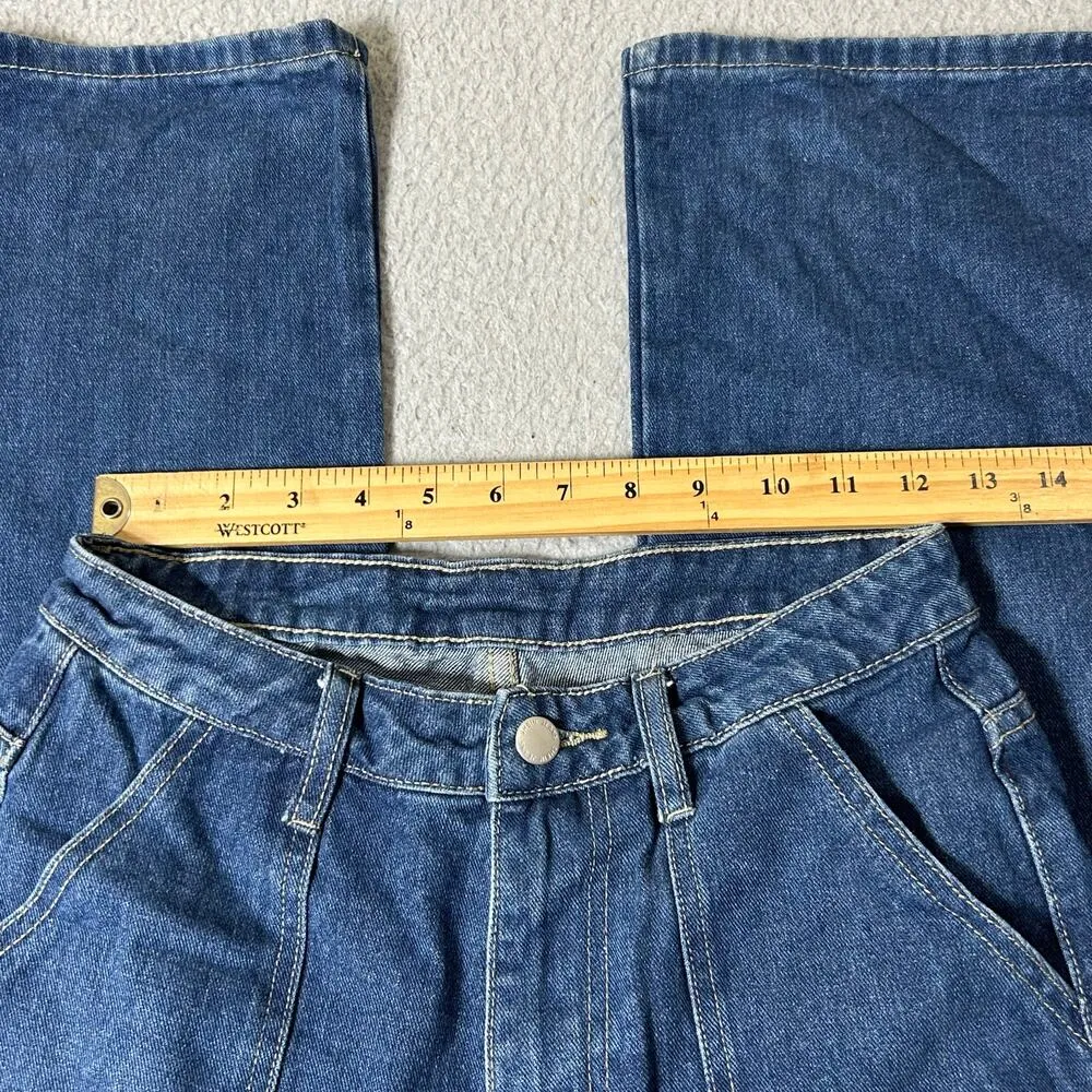 Shein Jeans Womens S Blue High Rise‎ Straight Leg High Rise Cargo Jeans - Image 6
