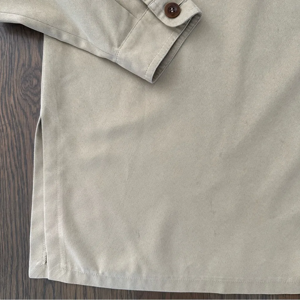 Horst Basler Vintage Faux Suede Long Sleeve Button Front Shirt Tan Size 48 IT L Size L - Image 3