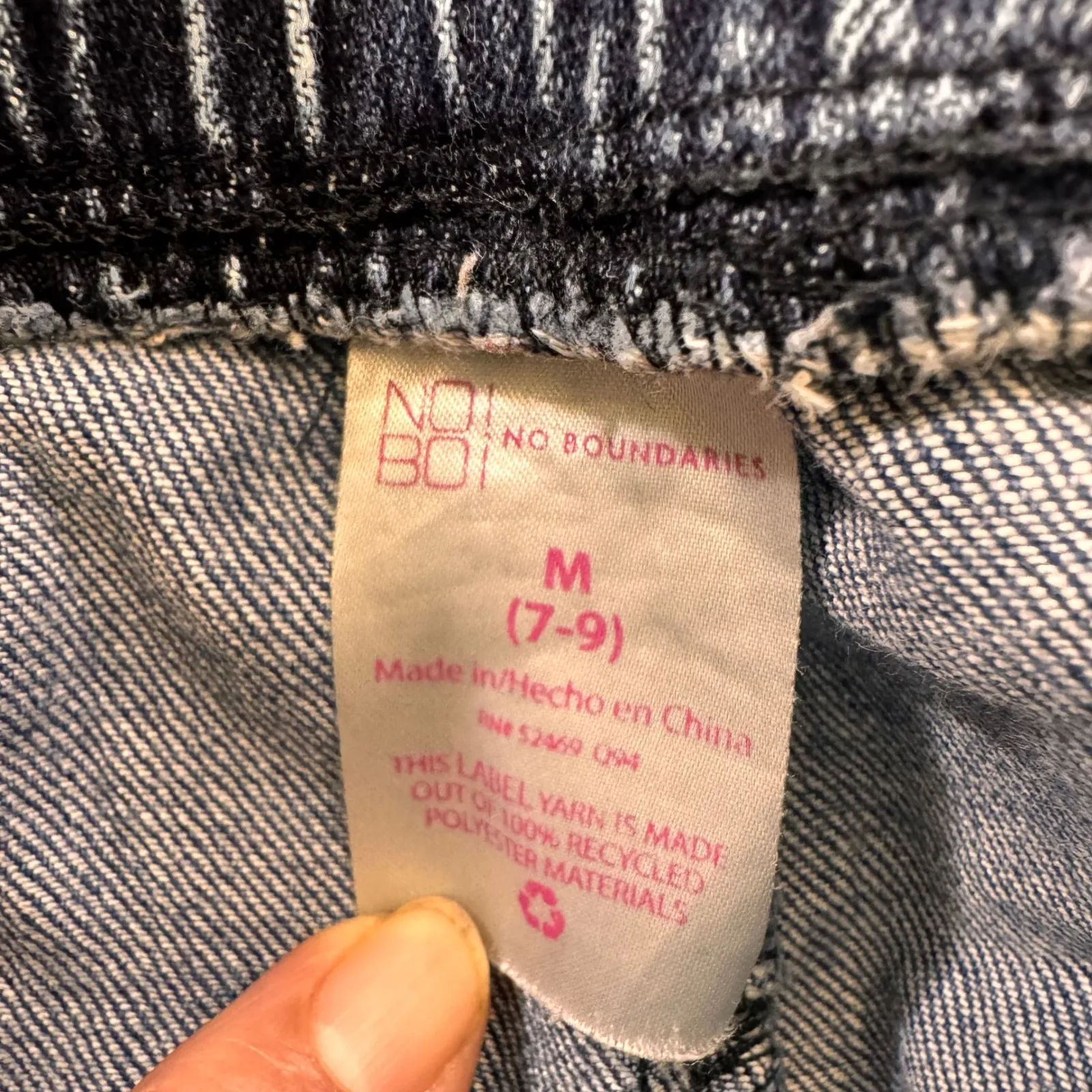 No Boundaries Denim Distressed Elastic Waist shortShorts Blue Women's Size M 7 9 - Image 2