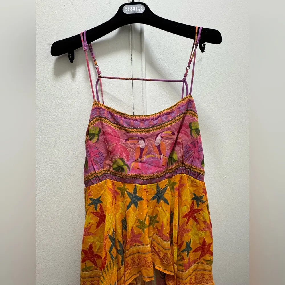 NWT FARM Rio Mixed Scarves Tiered Midi Dress Large - Image 13