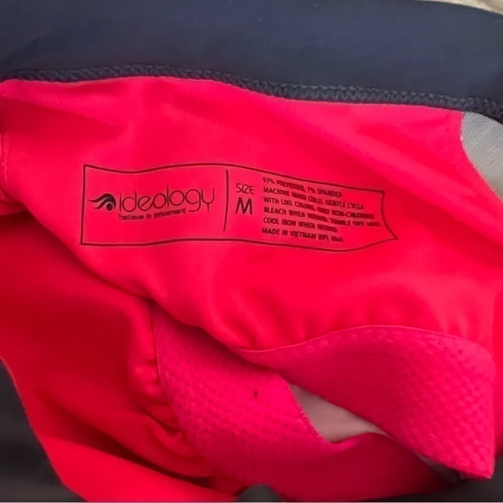 Ideology Gray Striped Racerback Rouched Side Athletic Tank Top Size Medium - Image 8